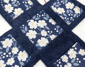 Pocket Altar: Dark Blue Personalizable and Customizable Travel Altar with Floral Fabric
