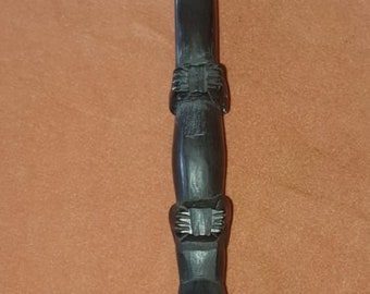 African Ceremonial Hand Carved Ebony Dan  Spoon, Wunkirmian Feast Ladle