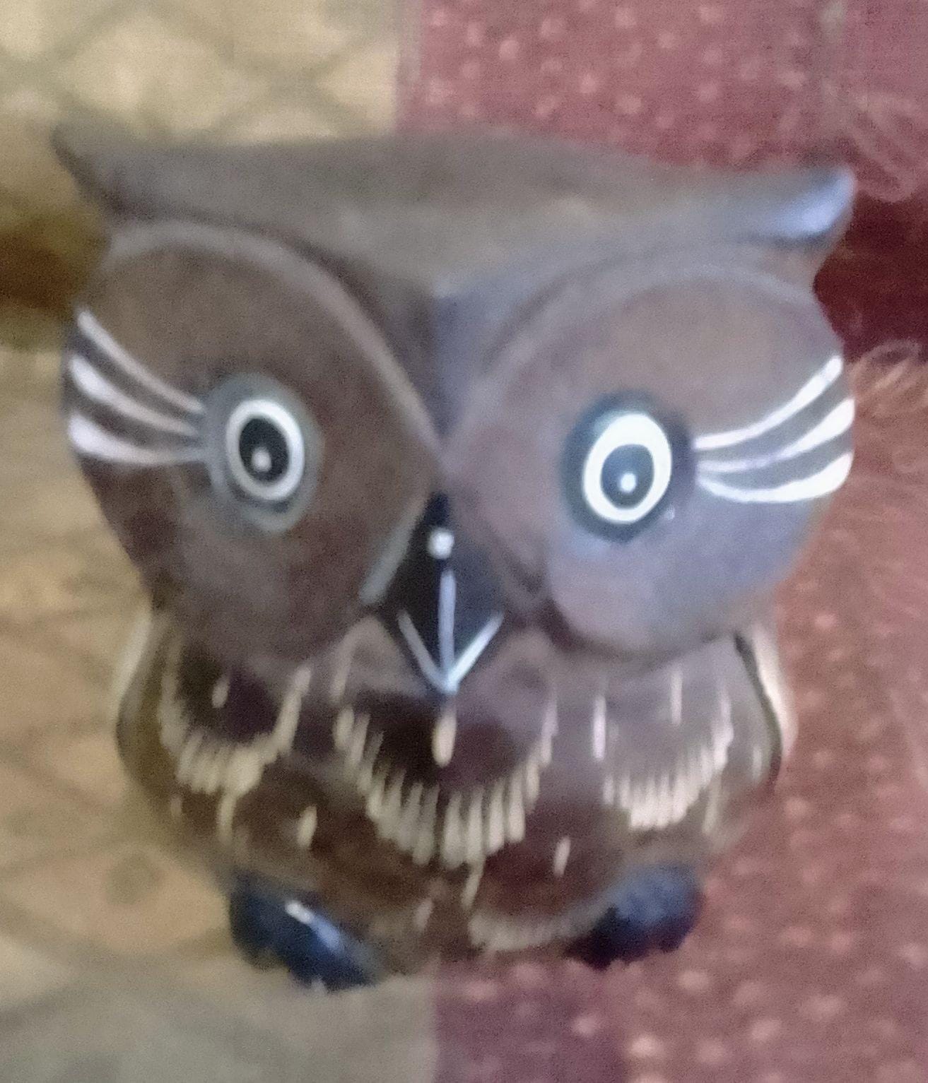 Small Hand Made Wooden Owl, a rescued & upcycled item