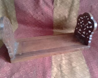 Sujetalibros decorativos de madera vintage, hechos a mano, plegables y extensibles, recuperados y reciclados.