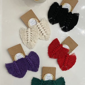 Feather Macrame Earrings
