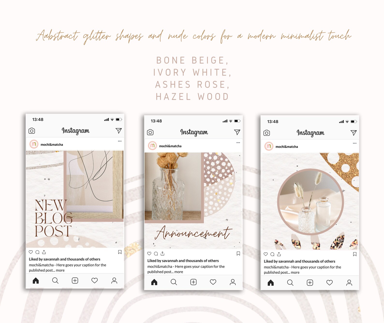 Modern Boho Instagram Puzzle Canva Template, Abstract Instagram Posts ...