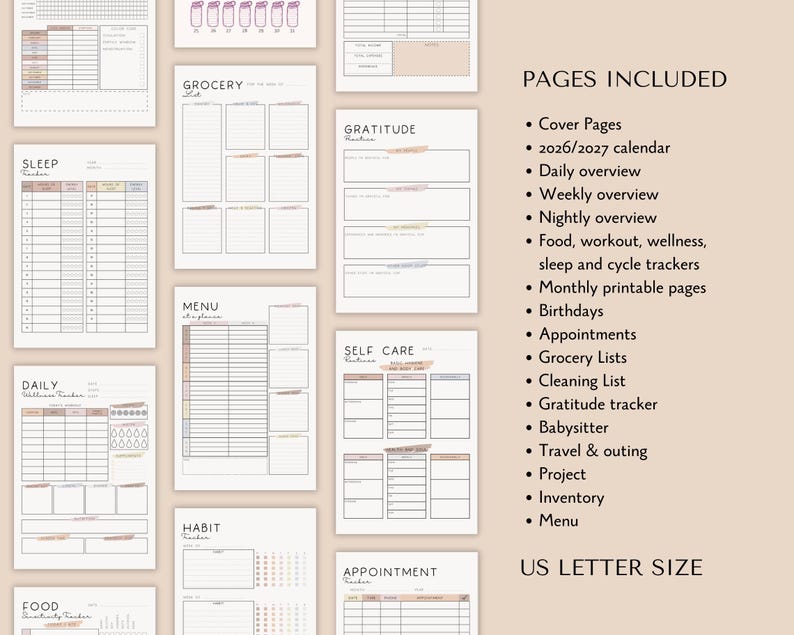 Mom life planner digital, Household planner printable, Home management binder, Mom digital planner iPad, Daily mum planner, PDF life planner image 6