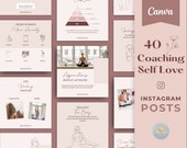 Self love coach templates, Self love Instagram posts, Coach instagram posts template, Self care coaching Canva, Therapy Instagram post coach