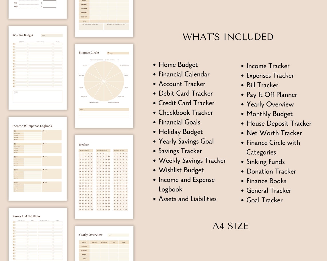 Financial Planner Printable, iPad Financial Planner, Digital Financial