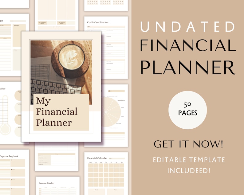 Financial Planner Printable, iPad Financial Planner, Digital Financial