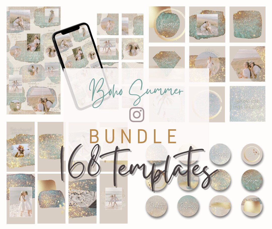Boho Instagram Bundle Templates for Canva, Spiritual Coaching Instagram ...