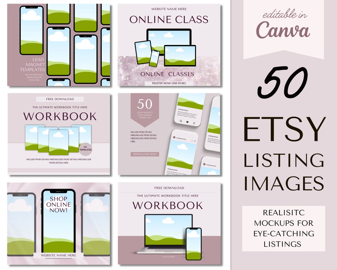 Etsy Listing Mockup Templates, Etsy Mockups for Digital Listings