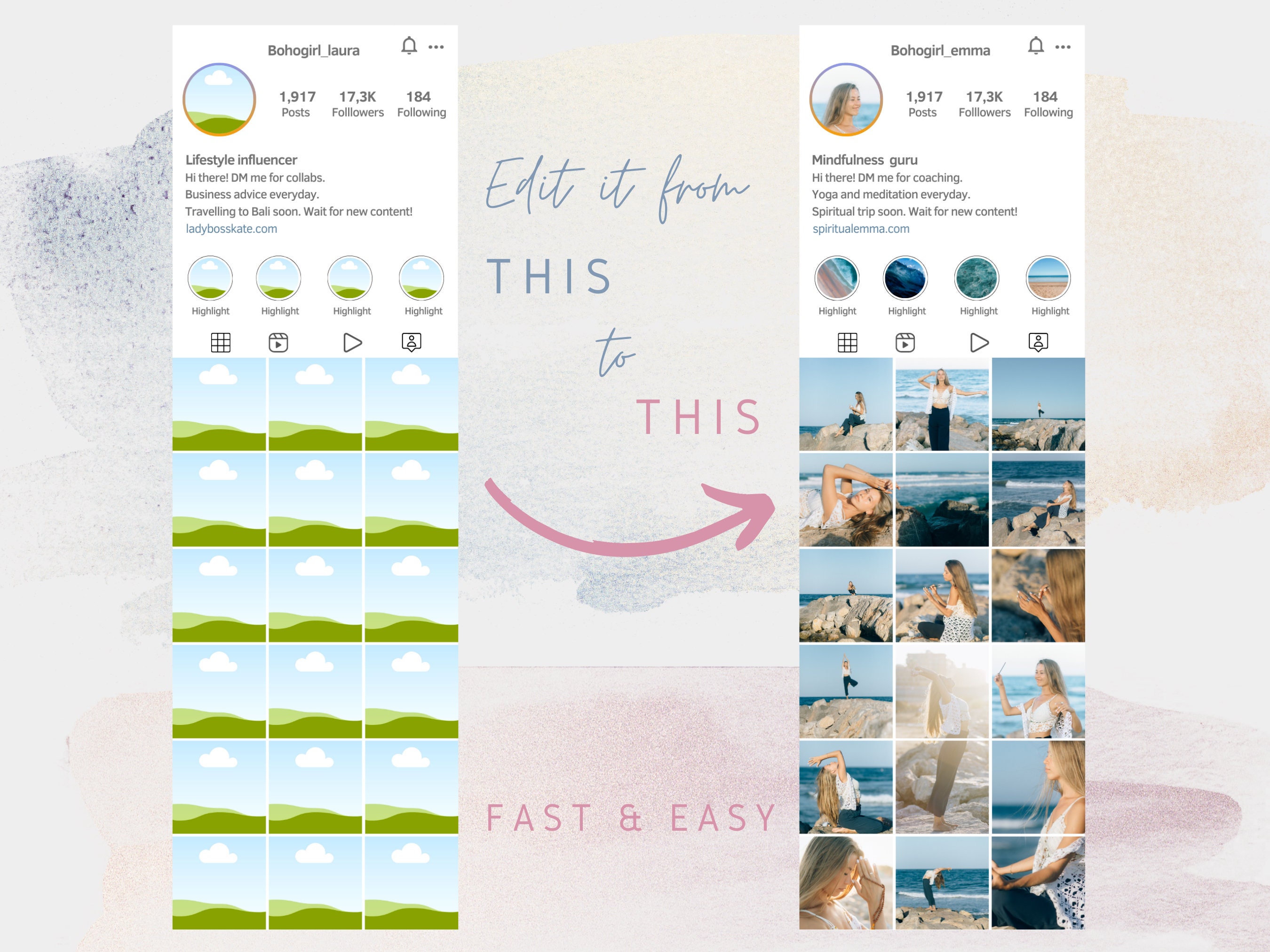 Instagram Grid Planner iPhone Mockup Template Canva Editable