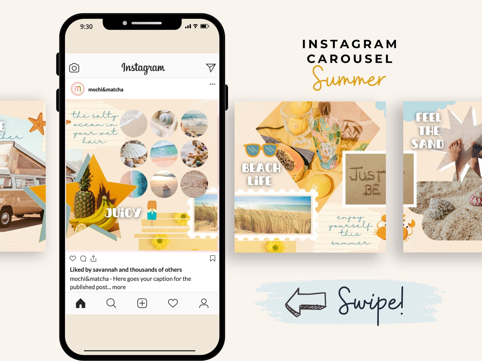 Instagram Carousel Template for Canva Photo Collage for - Etsy