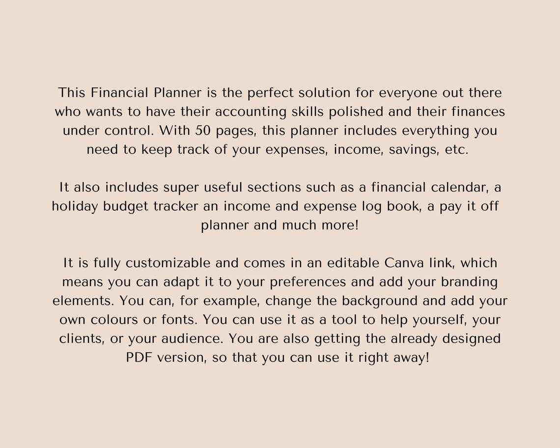 Financial Planner Printable, iPad Financial Planner, Digital Financial