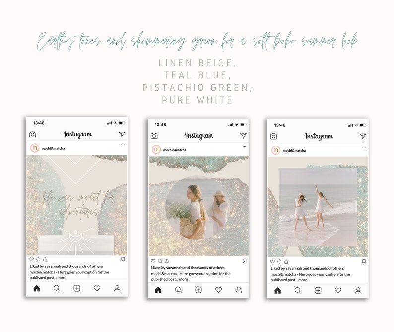 Boho Girl Instagram Puzzle Template Green Instagram Canva - Etsy