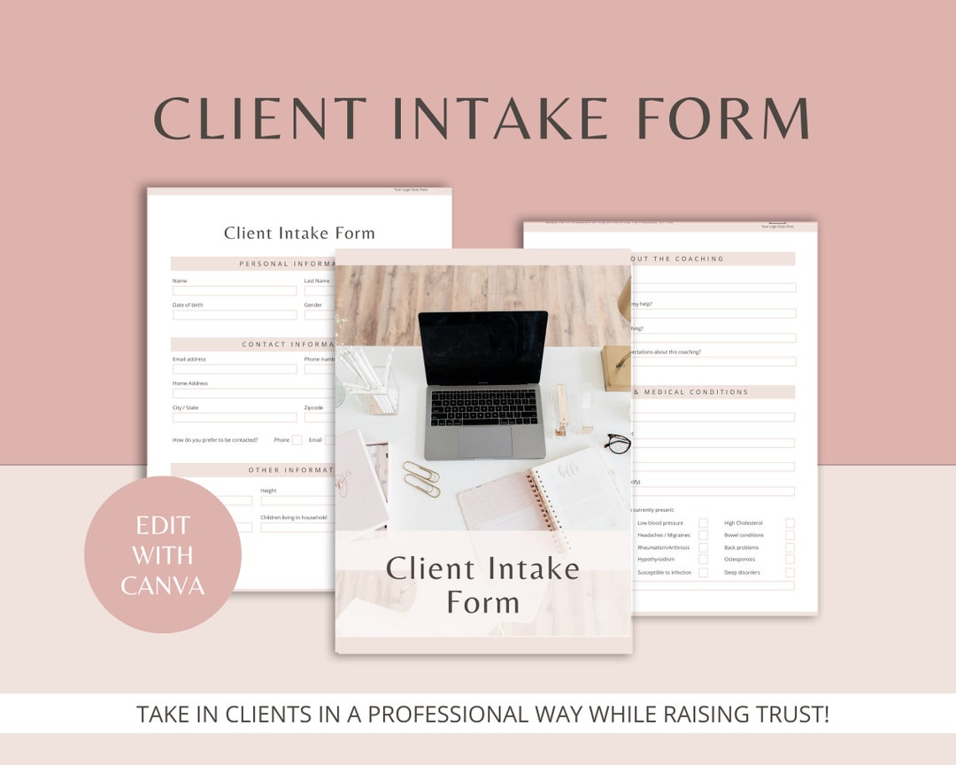 Intake Card Counseling Intake Form, Client Intake Form Template, Coaching Intake ...