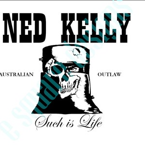 Ned Kelly Skull Helmet SVG with Text