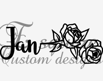 Rose with name svg file