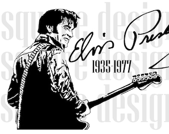 Elvis The King SVG with signature