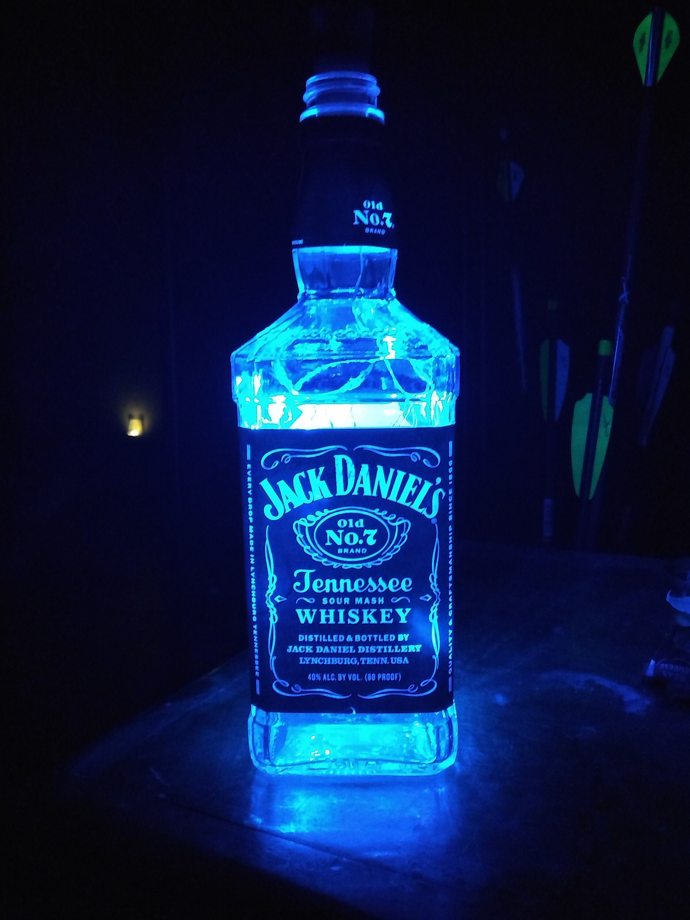 battery operated Upcycled Jack Daniels Bottle night light Night Lights