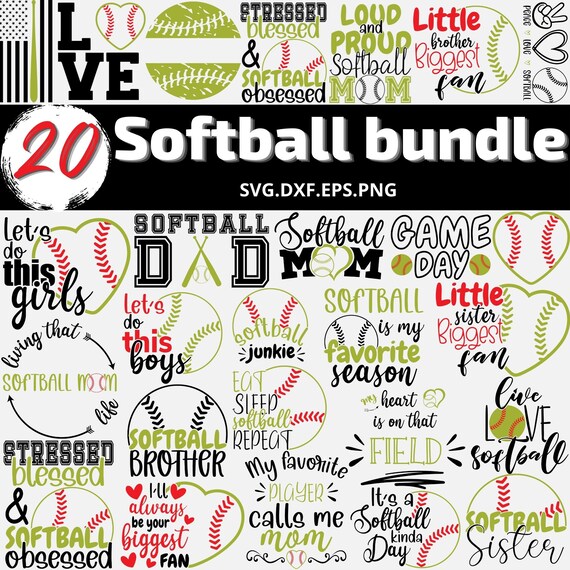 Softball Quotes SVG Bundle Softball Svg Softball Mom Svg Etsy