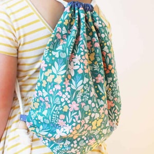 Lined Cotton String Backpack for Kids or Adults