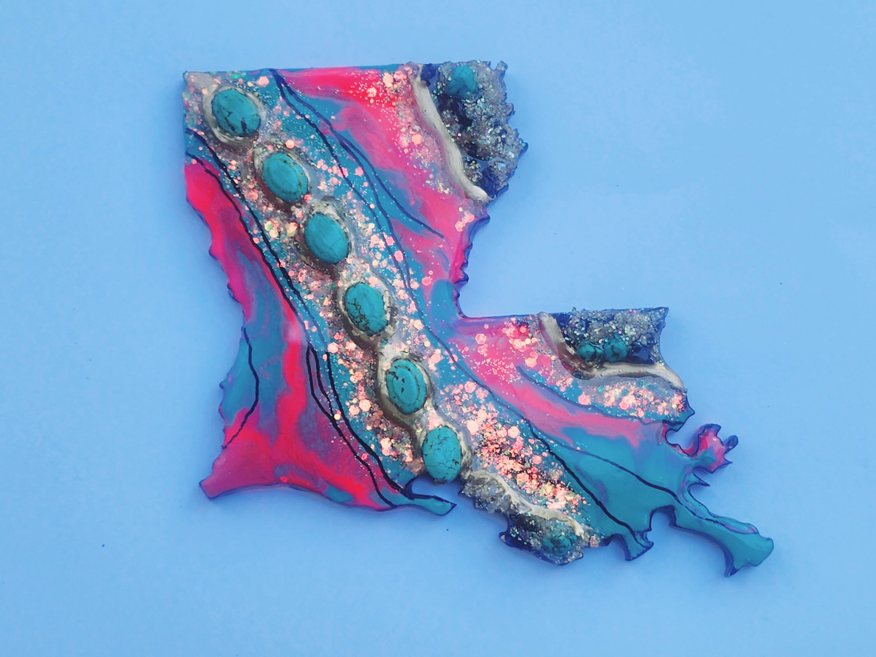 Louisiana Wall Art Handmade Home Decor Geode Art Etsy