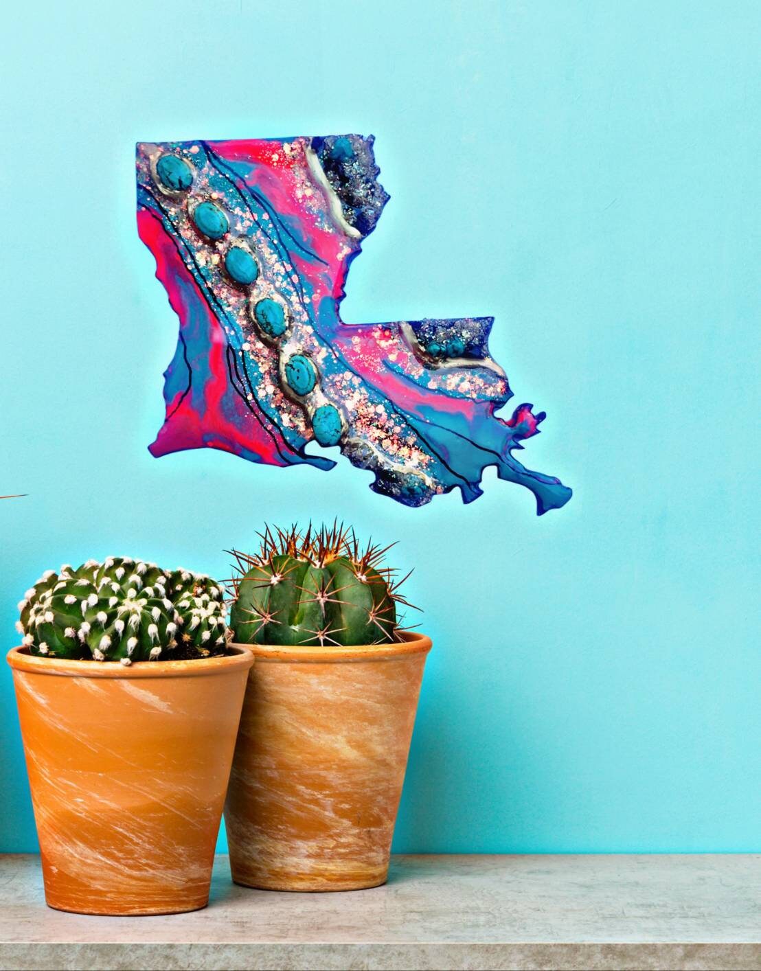 Louisiana Wall Art Handmade Home Decor Geode Art Etsy