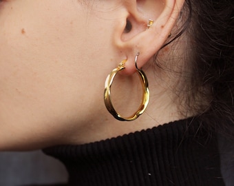 Orecchini A Cerchio Piccoli Per Bambina - Placcati Oro 18kt Con Zirconi - KAPA JEWELLERY