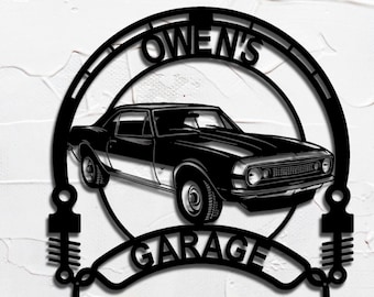 1967 Chevy Camaro SS 350 personalized sign | custom metal wall art | vintage car garage decor | home decor gift