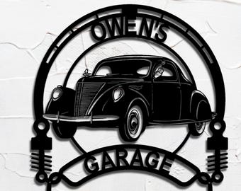 1937 Lincoln Zephyr Sign | Personalized Vintage Metal Wall Art