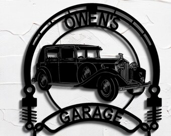 1930 Rolls-Royce Phantom II personalized sign | classic metal garage decor