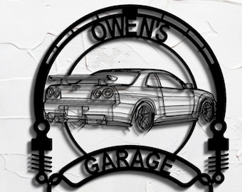 JDM Car Metal Wall Art | Personalized Garage Sign