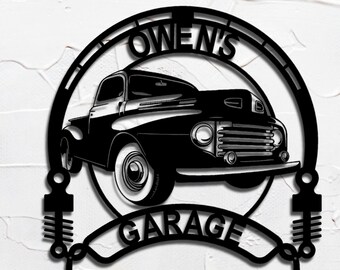 Ford F47 personalized sign | custom metal wall art | vintage truck garage decor | home decor
