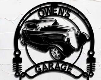 1933 Ford Coupe personalized sign custom metal wall art for garage decor