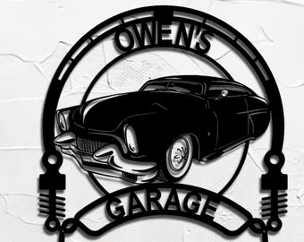 1950 Mercury Hardtop Personalized Metal Sign | Vintage Car Garage Decor