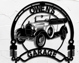 1929 Ford Model T personalized sign custom metal wall art for garage decor