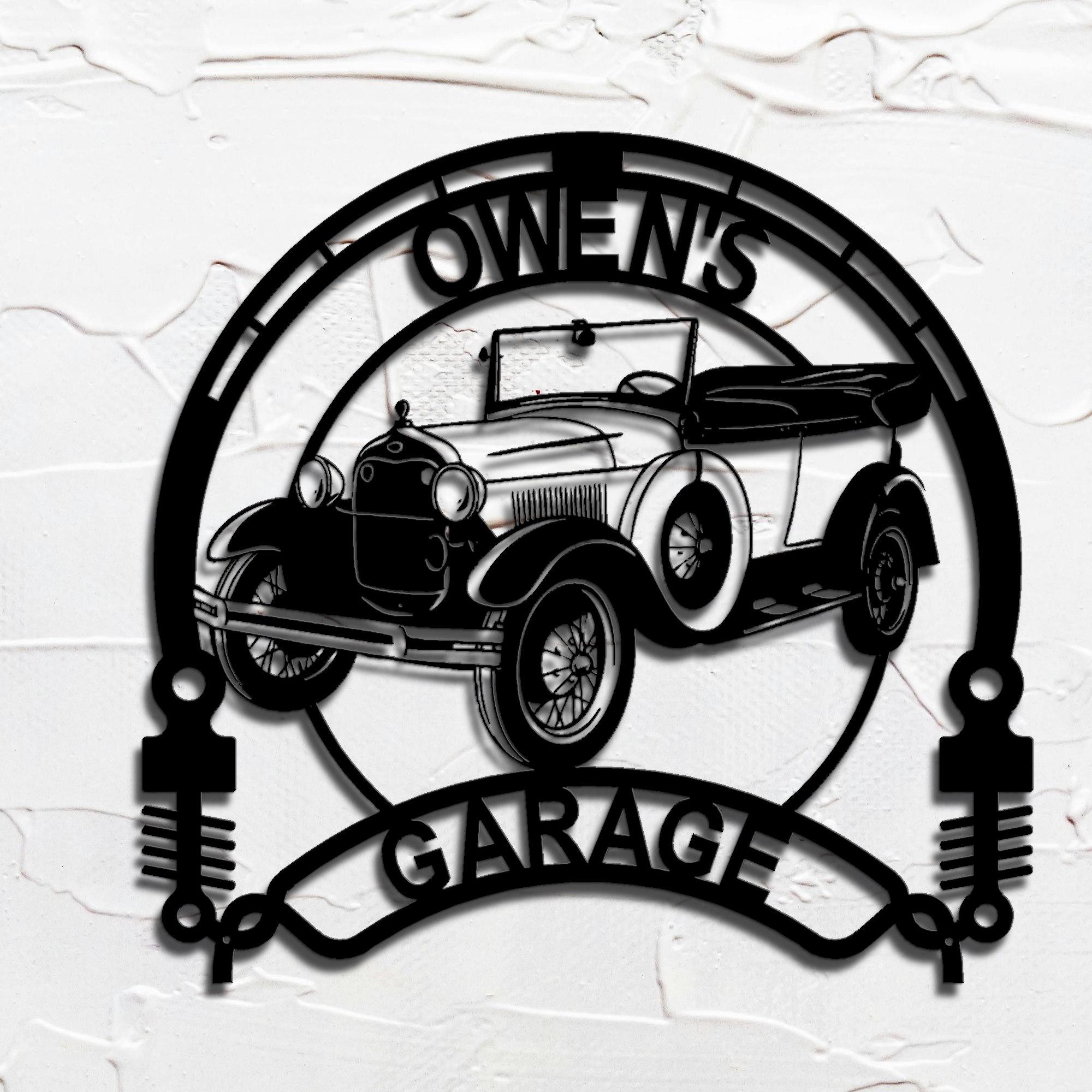 Model T Signage 1929 Ford Model T Personalized Sign Custom Metal Wall Art for Garage ...