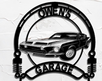 1968 Ford Mustang Shelby GT500 personalized sign | custom metal wall art | home decor gift