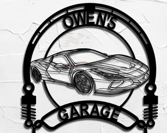 f8 Tributo angle, Italian V8 personalized sign angle metal wall decor