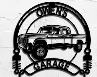 1960 Power Wagon Personalized Metal Sign | Vintage Garage Decor