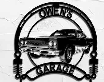 1968 Plymouth Road Hemi personalized sign custom metal wall art home decor gift for car lovers