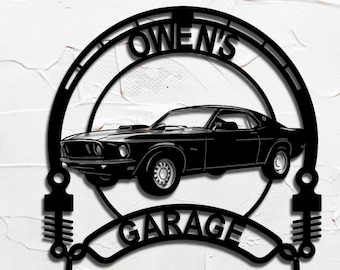 1969 Ford Mustang Fastback personalized sign custom metal wall art for garage decor