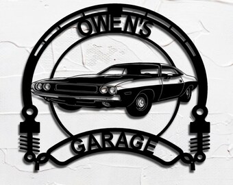 Plaque métallique personnalisée Challenger 1970, décoration murale personnalisée pour homme, cadeau pour garage