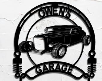 1932 Ford Roadster personalized sign custom metal wall art for garage decor