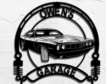1970 Plymouth Barracuda plaque métallique personnalisée, décoration murale personnalisée pour homme, cadeau garage