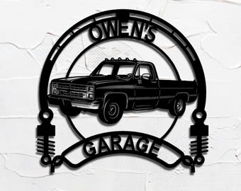 1984 GMB Truck panneau personnalisé garage personnalisé art mural en métal décoration d'intérieur