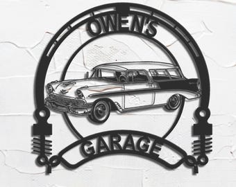 1956 Chevrolet Nomad personalized sign metal wall art classic garage home decor