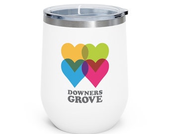 Four DG Hearts - 12oz Insulated Wine Tumbler