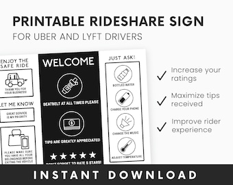 Printable Uber Sign Etsy