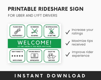 Lyft Decal Green Uber Tip Sign Printable Rideshare Sign Driver Sign Circuit Lyft Decal Green Uber Tip Sign Printable Rideshare Sign Driver Sign Circuit