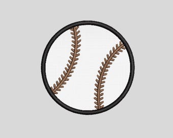 Applique Baseball Embroidery Design (3x3) (Digital Download)