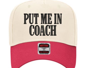Put Me In Coach Hat Embroidery Design: Sport Design (Digital File)